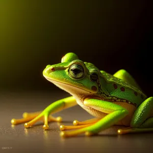 Bulging-eyed Tree Frog Camouflage in Wildlife