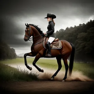 Thoroughbred Stallion in Equestrian Competition