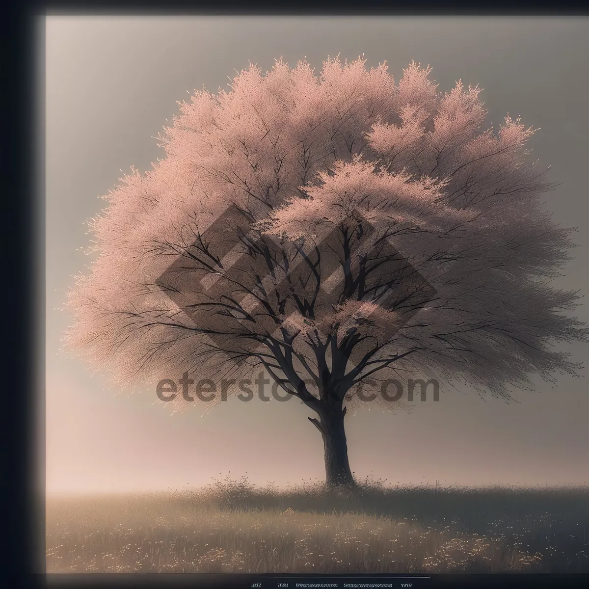 Picture of Serene Winter Sunset over Rural Countryside