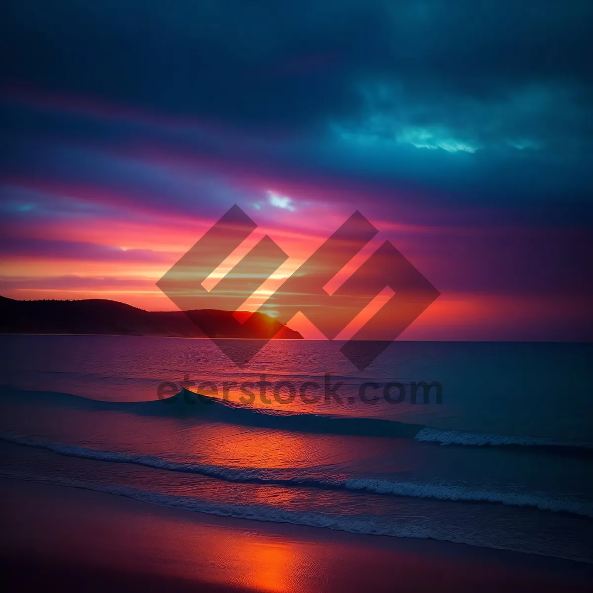 Picture of Golden Horizon: A Serene Beach Sunset