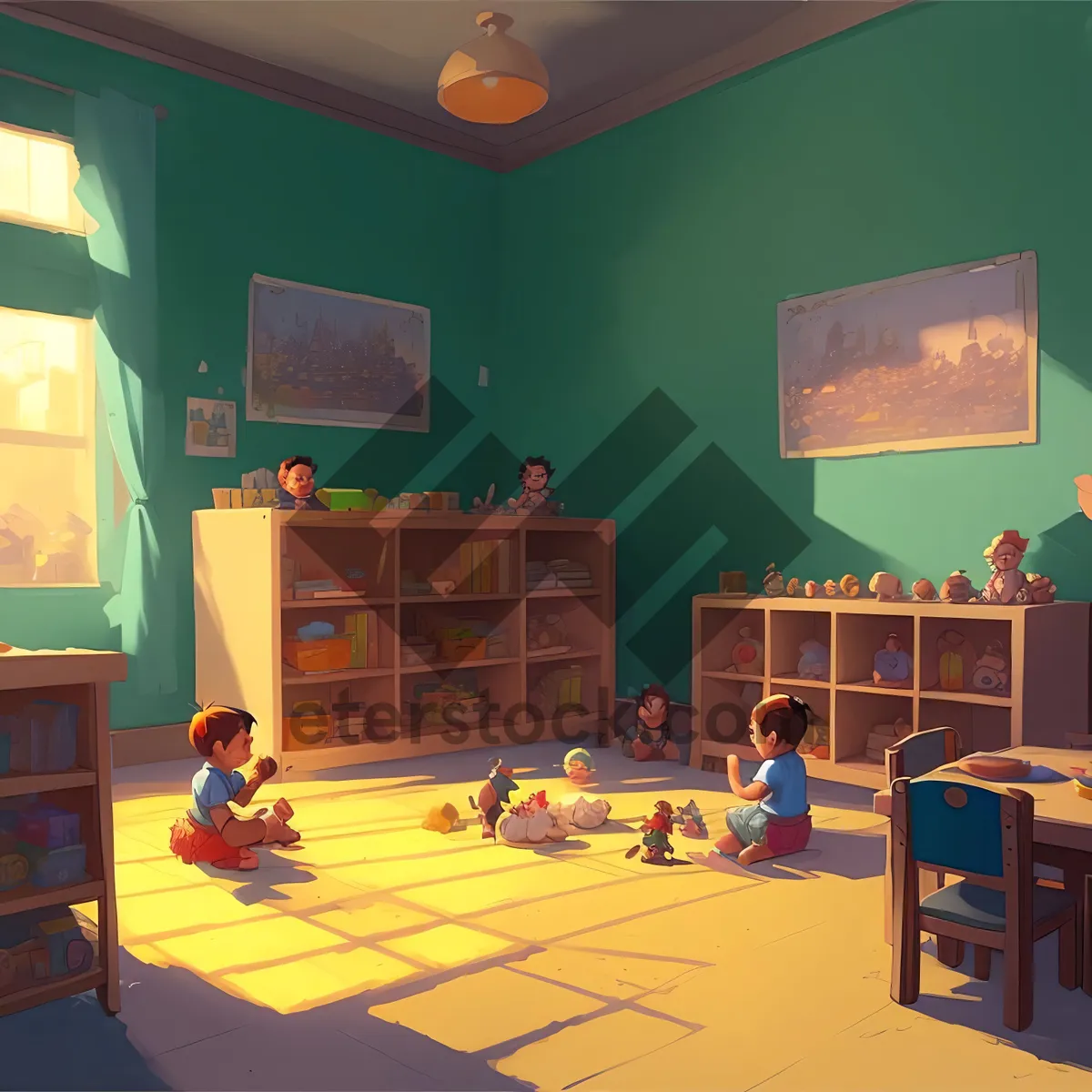 Picture of Modern Classroom with Stylish Furniture