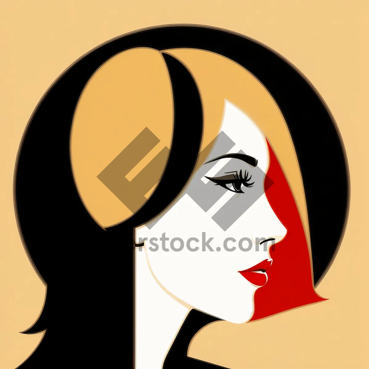 Picture of Stylish Black Cartoon Haircut Art