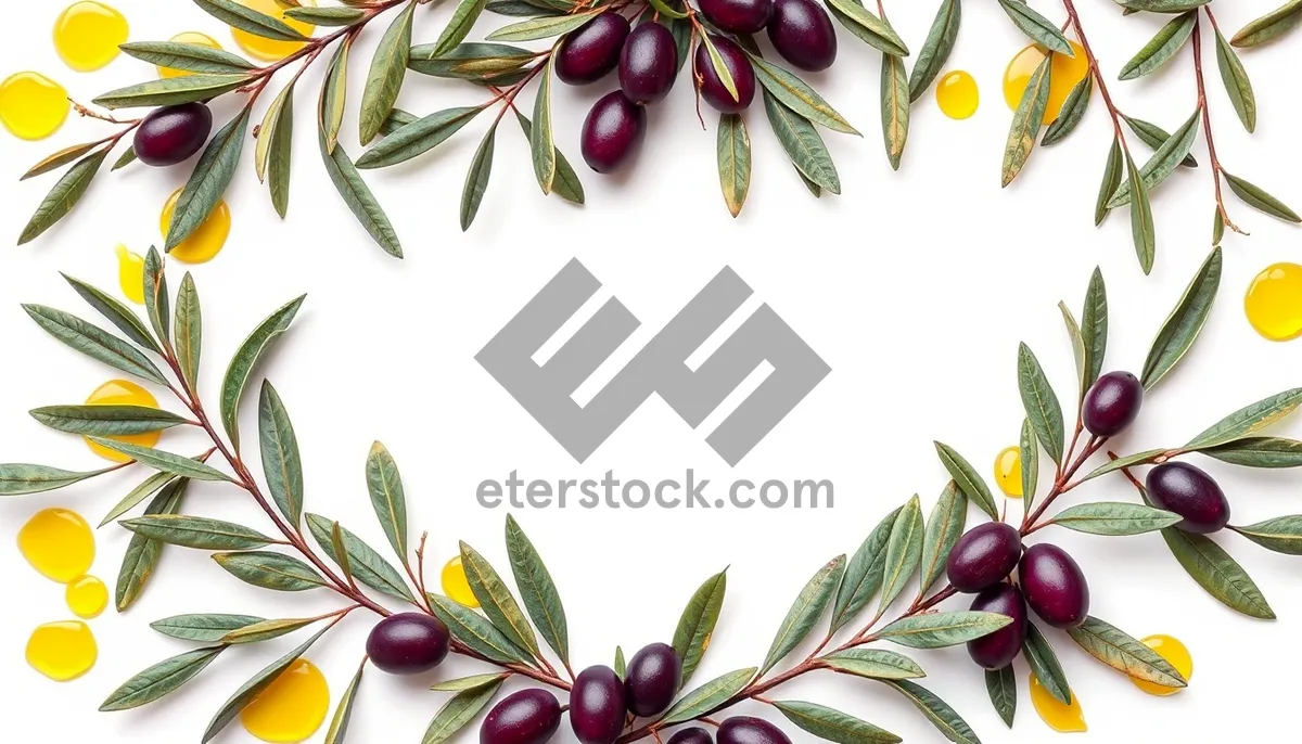 Picture of Fresh cherry tree branch with holiday decoration.