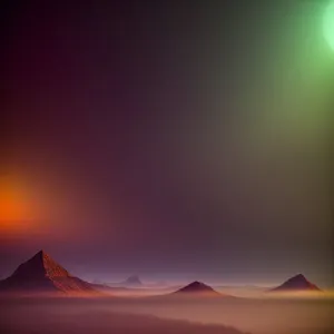 Vibrant Sunset Over Desert Landscape