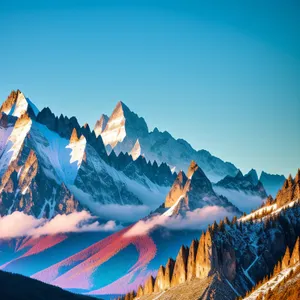 Snow-capped Majesty: Glacial Mountain Landscape