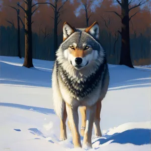 Majestic Timber Wolf in Winter Wilderness