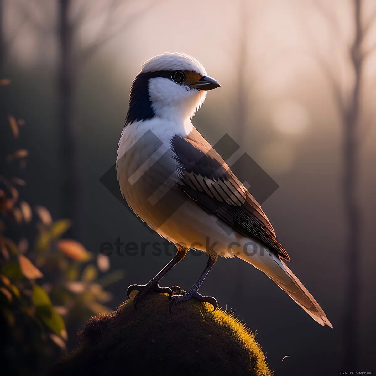 Picture of Chirpy Avian Perched on Branch, Spring Wildlife