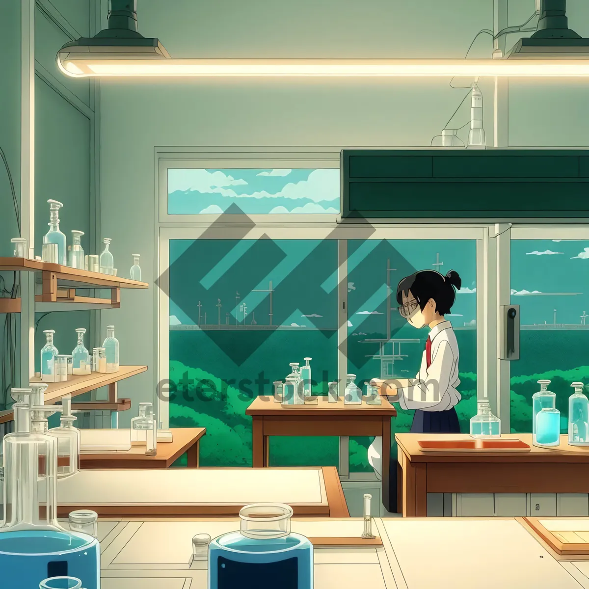 Picture of Modern Kitchen Inside a Stylish Restaurant