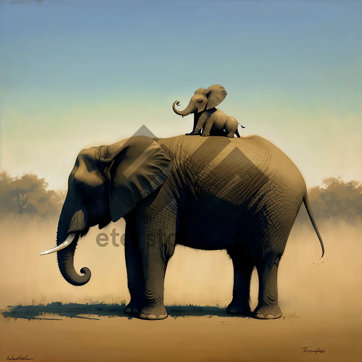 Picture of South African Majestic Elephant in the Wild