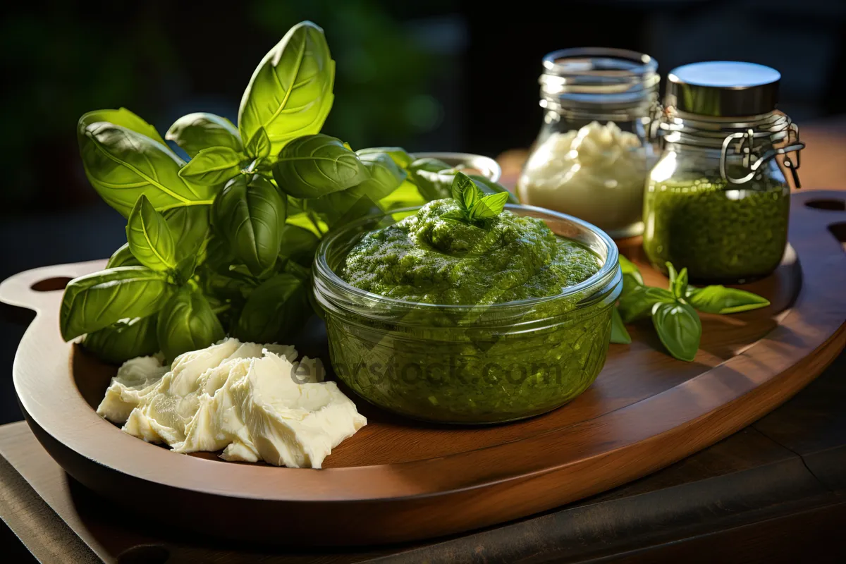 Picture of Fresh vegetable salad with cheese and herbs