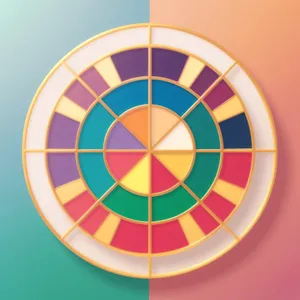 Colorful Grid Art in Rainbow Pattern: Graphic Circle Design