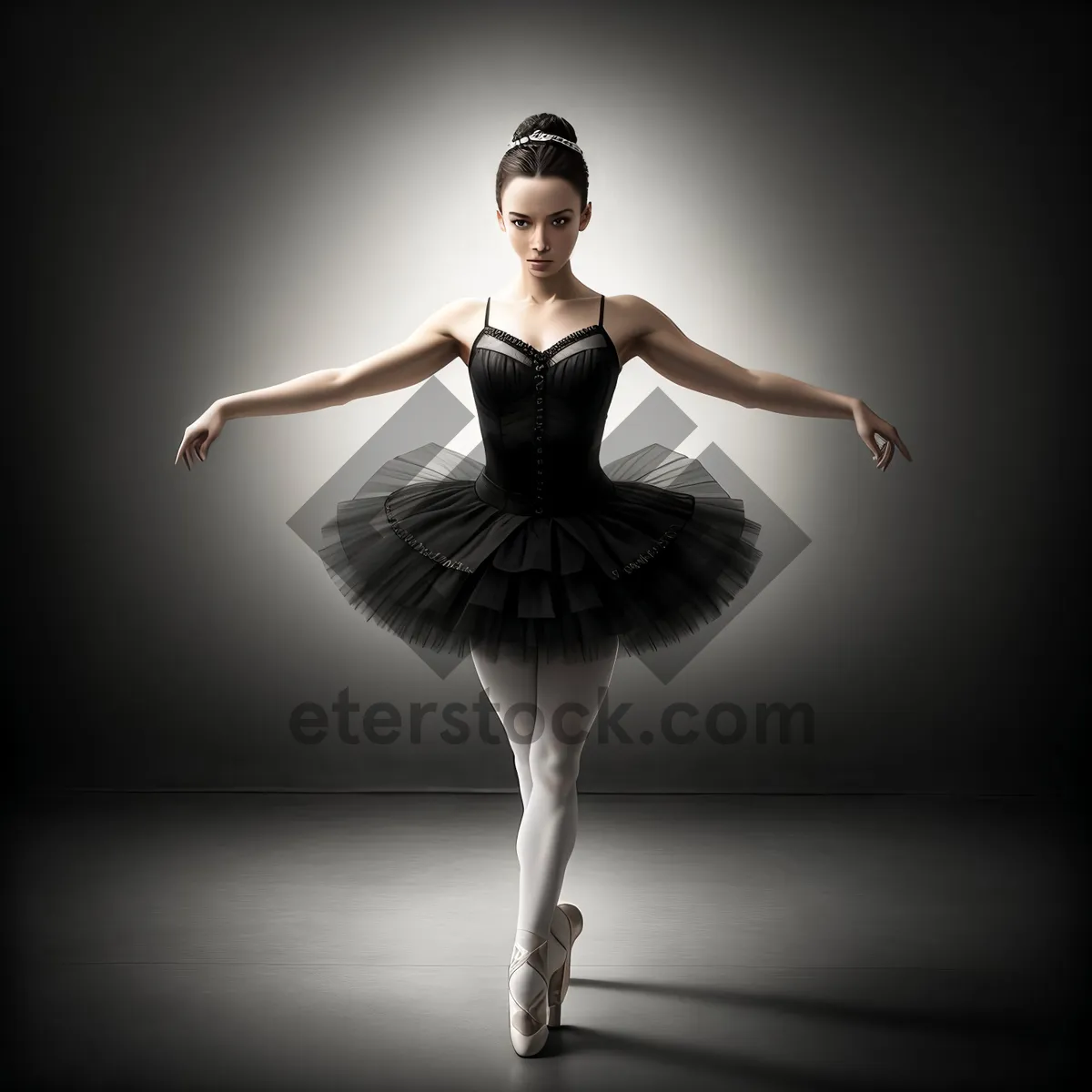 Picture of Graceful Ballet Dancer Poses in Studio