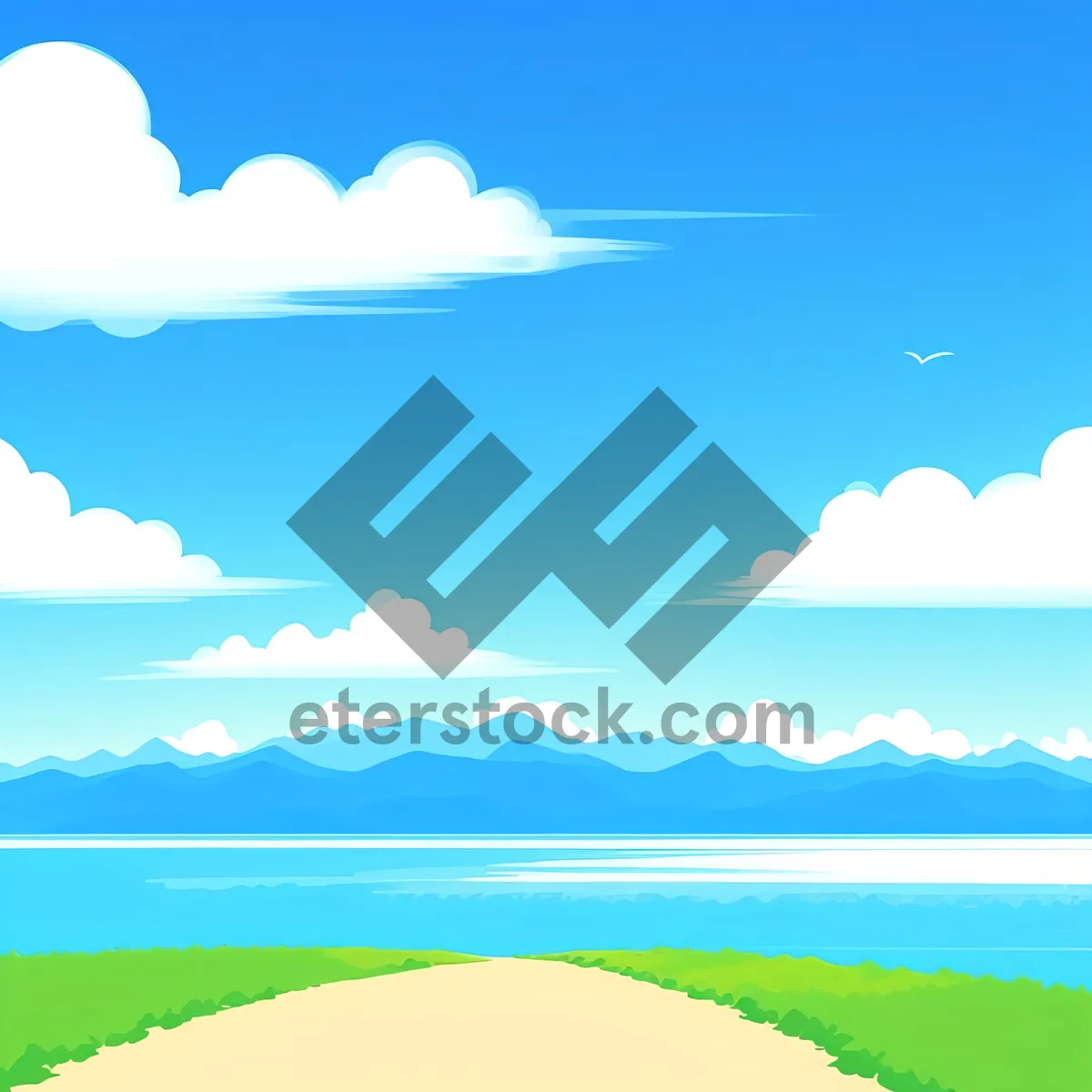 Picture of Vibrant Summer Sky over Country Meadow