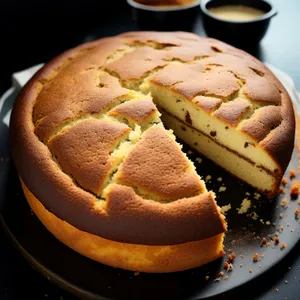 Homemade Sweet Bakery Cake with Delicious Sauce