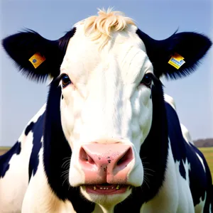 Brown Cow Grazing in Rural Pasture