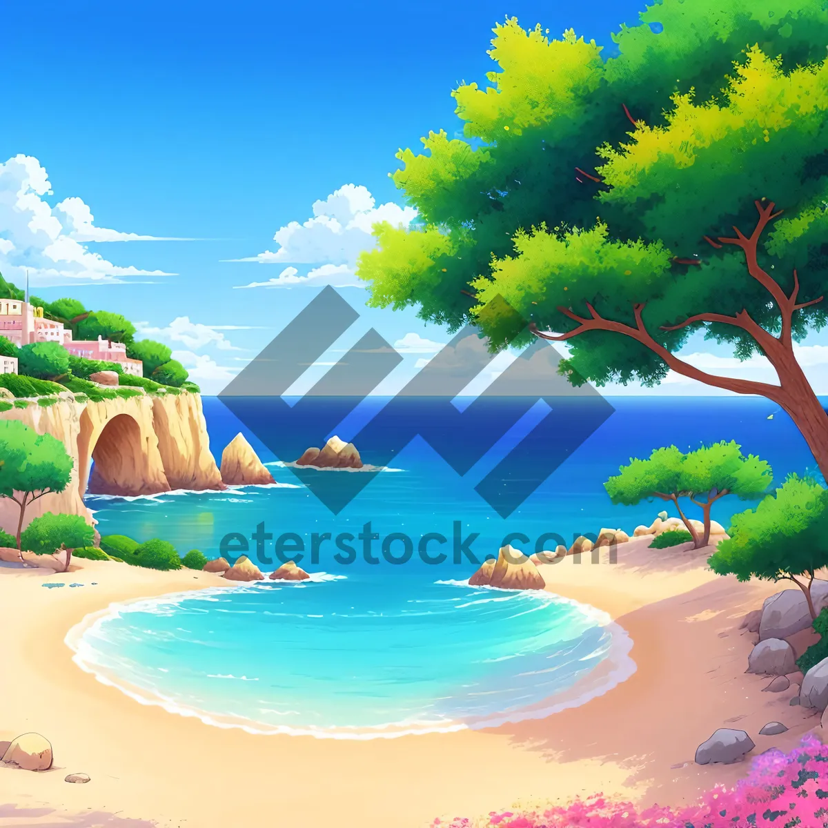 Picture of Idyllic Tropical Beach Resort Paradise