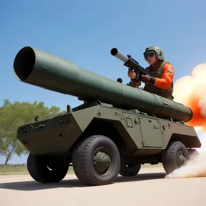 Sky-high Military Rocket Cannon in Action