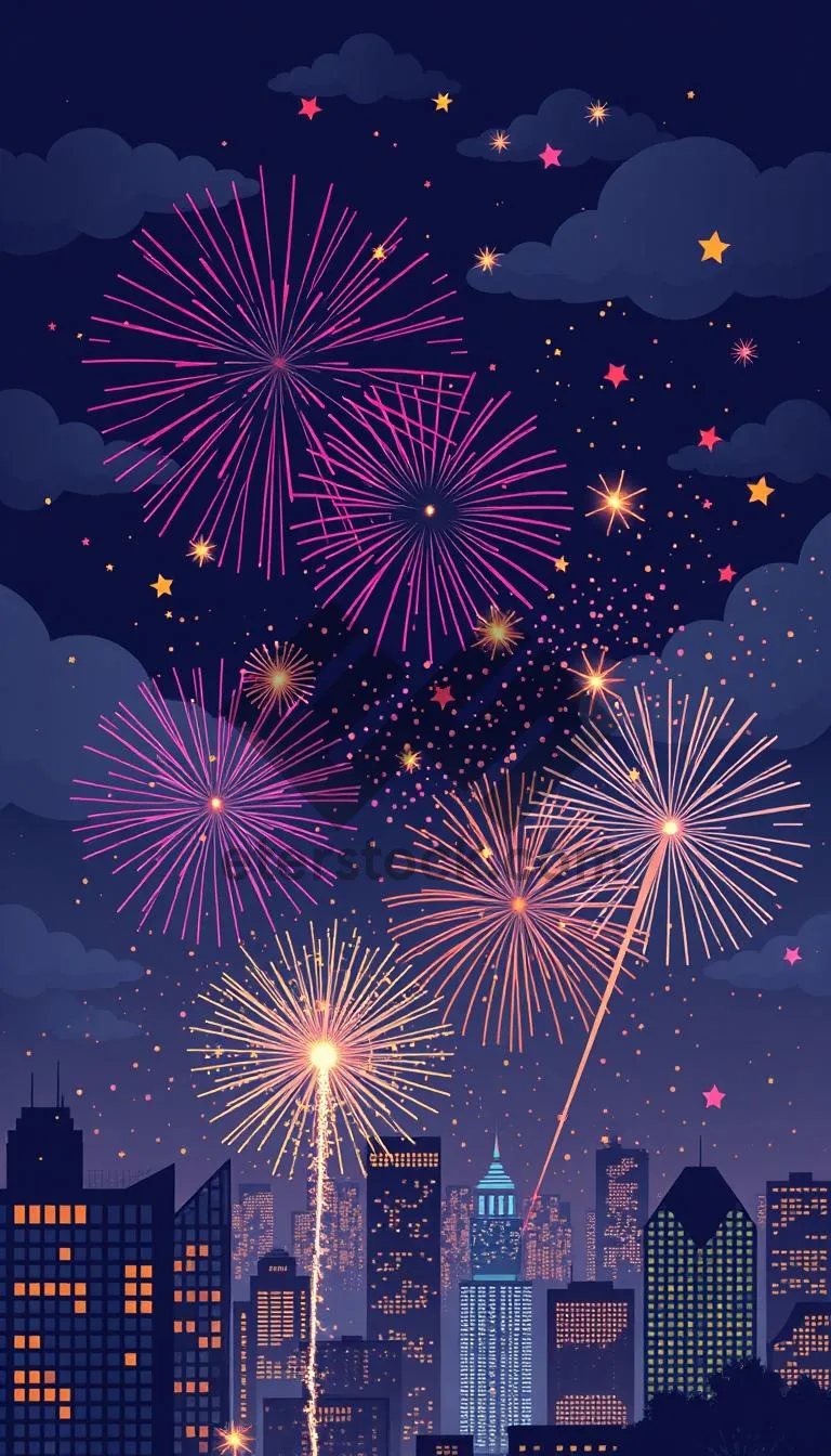 Picture of Black Sky Firework Celebration