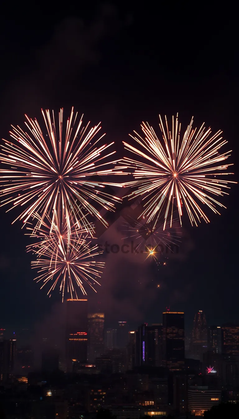 Picture of Colorful fireworks display lighting up the night sky