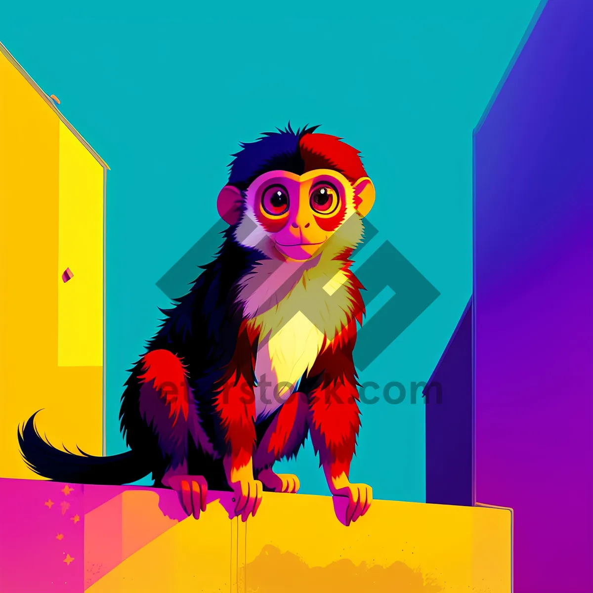 Picture of Playful Cartoon Boy Having Fun