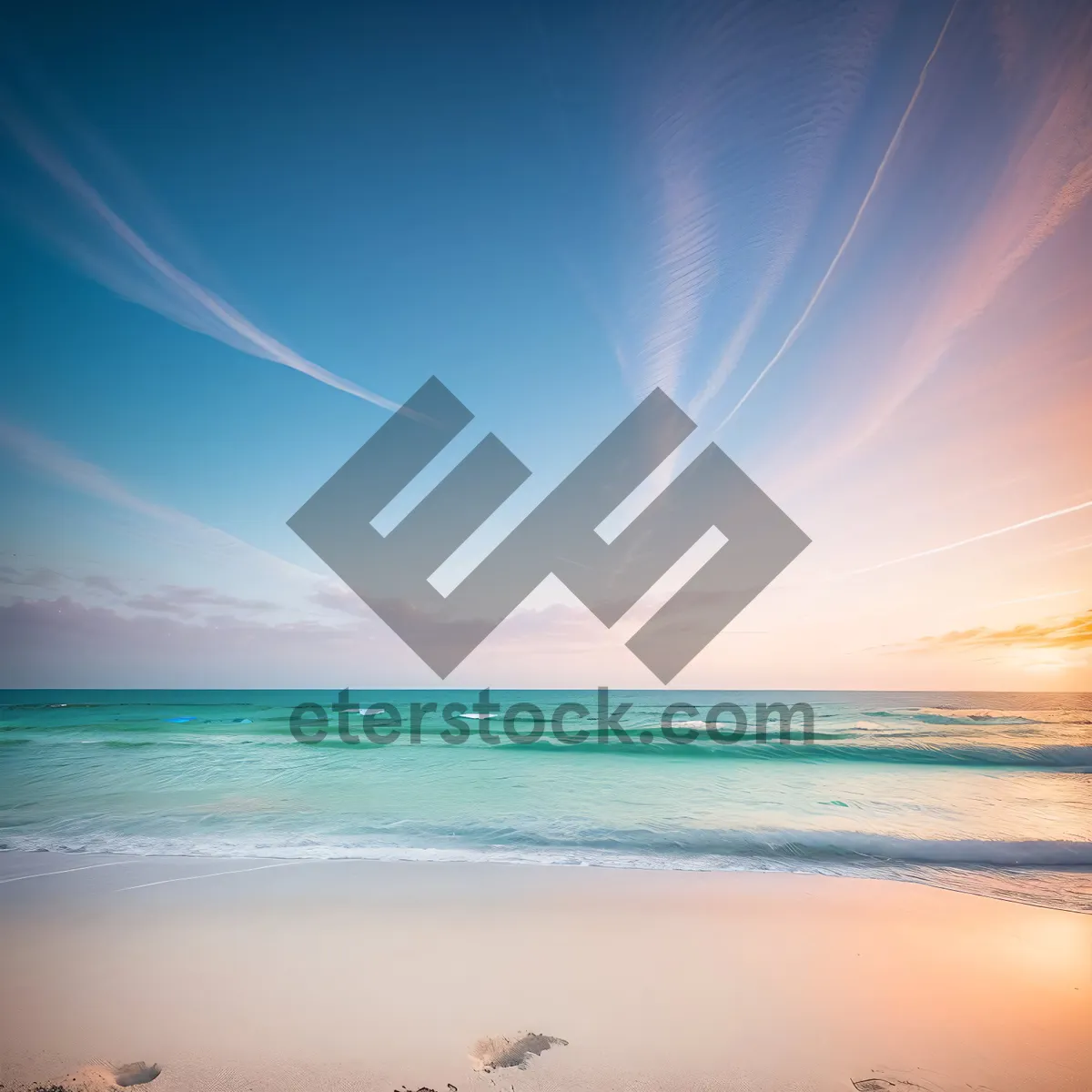 Picture of Serene Seascape: Sun, Sand, Waves, and Paradise