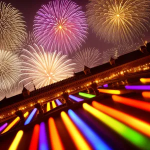 Vibrant Fireworks Bursting with Color and Energy