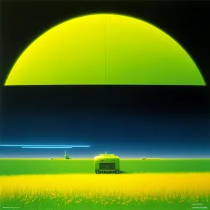Sunny Meadow Landscape with Vibrant Sky