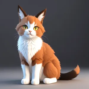 Feline Fluffball: Adorable, Curious Kitten with Striking Eyes