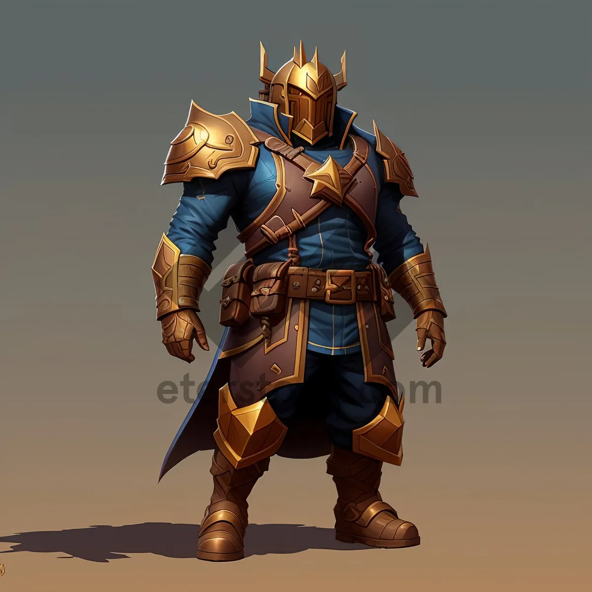 Picture of Silhouette warrior with armored shield and helmet