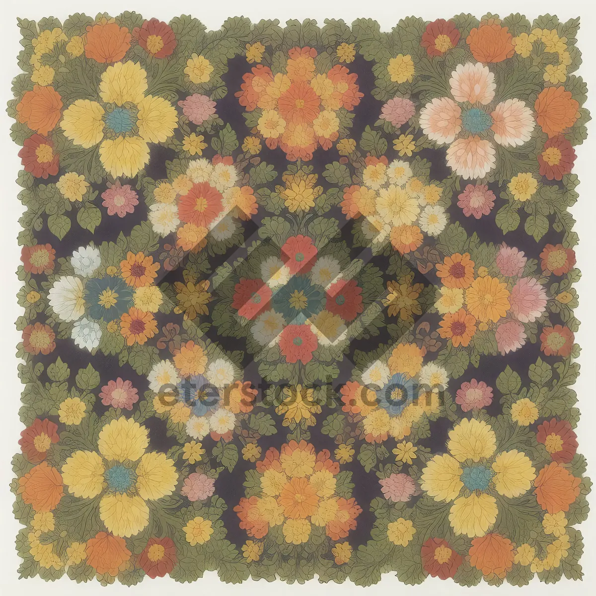 Picture of Old Floral Retro Fabric Pattern