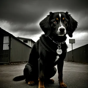 Adorable Greater Swiss Mountain Dog Puppy with Black Fur