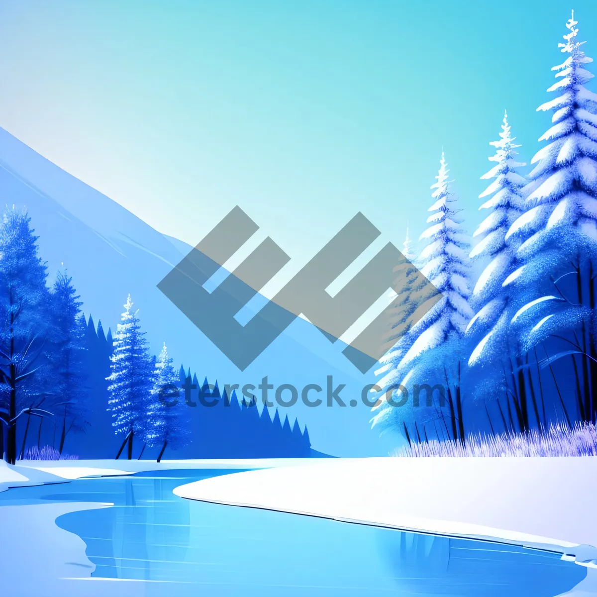 Picture of Fir Art Light Design Wallpaper