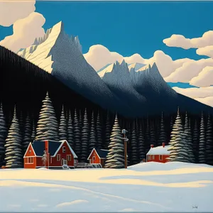 Winter Wonderland: majestic snowy mountains in the outdoors