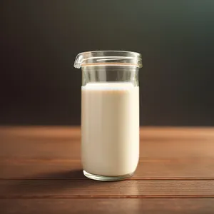 Healthy Glass Bottle with Saltshaker and Milk