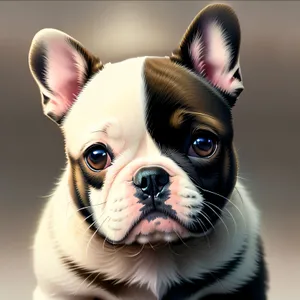 Adorable Bulldog Terrier: Cute Studio Portrait of Obedient Canine Friend