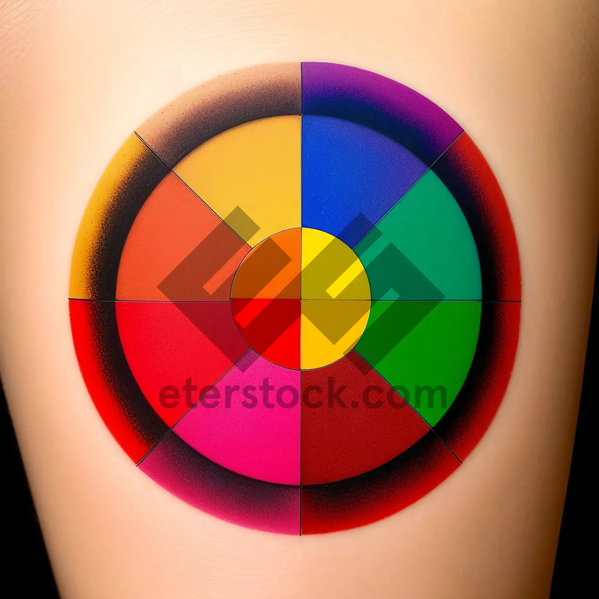 Picture of Vibrant Colorful Round Button Icon: Shiny and Bright Graphic Art