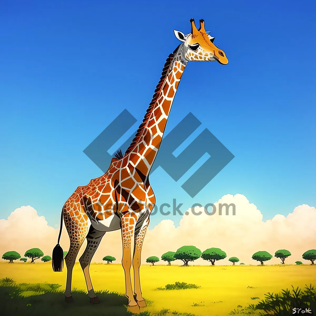 Picture of Towering Giraffes in the Wild