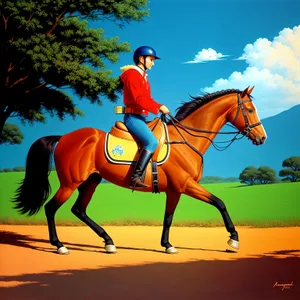Horseback Equestrian Training with Majestic Stallion