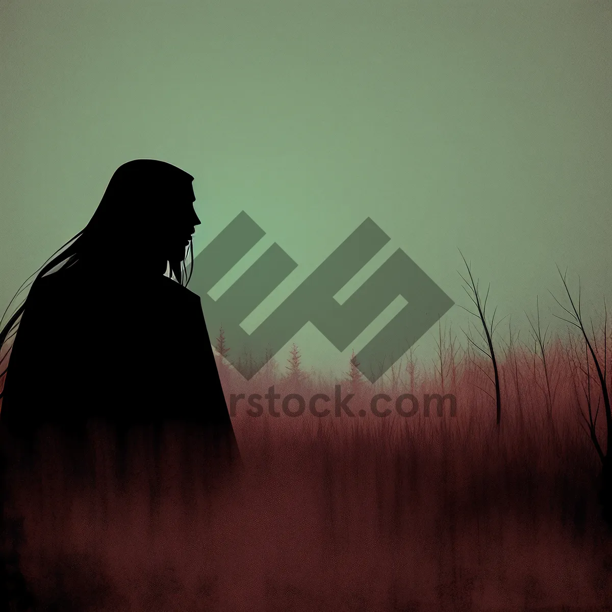 Picture of Sunset Silhouette: Cloaked in Ethereal Sky