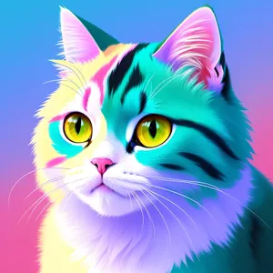 Vibrant Kitty Bass Art Design