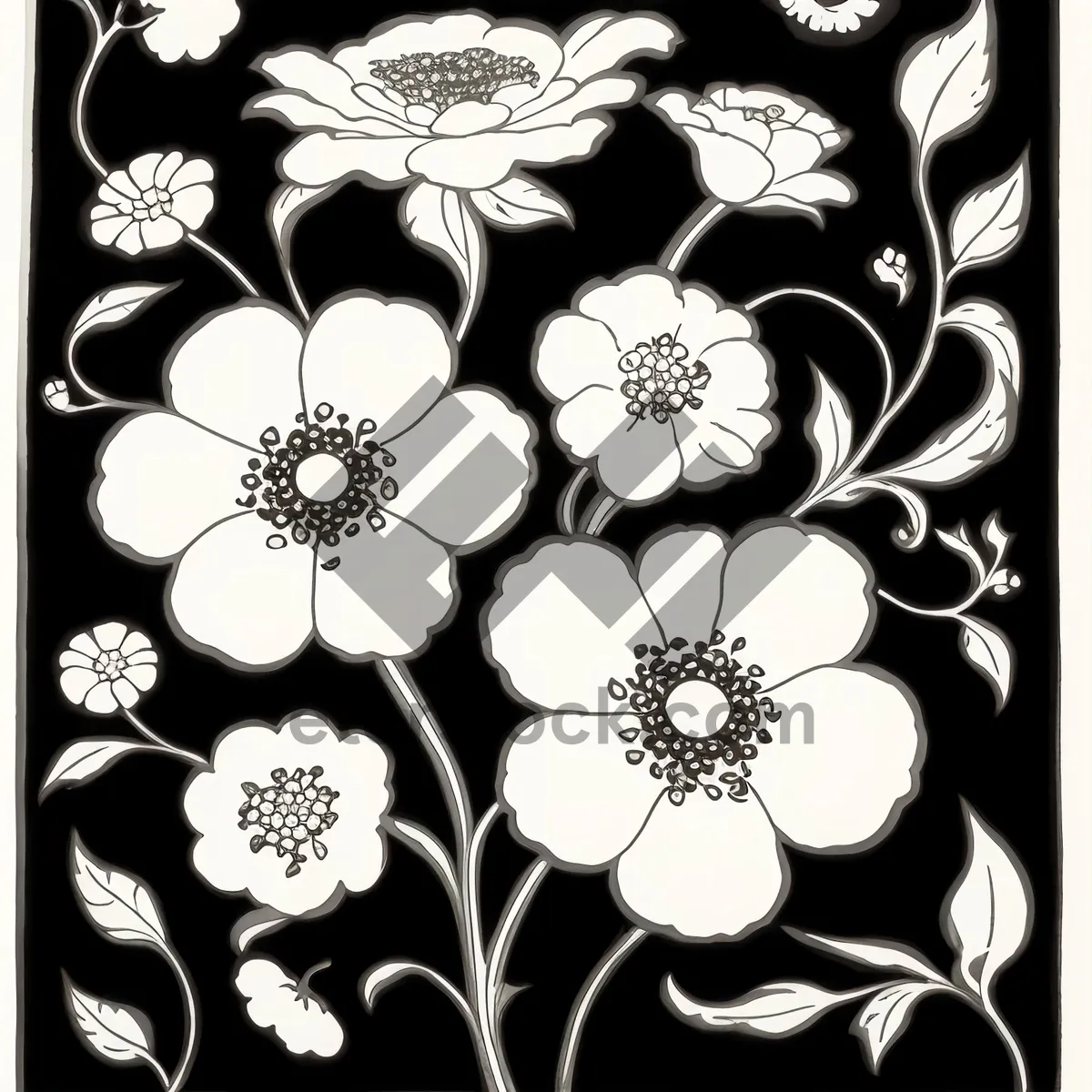 Picture of Vintage Floral Wallpaper Design Texture Pattern