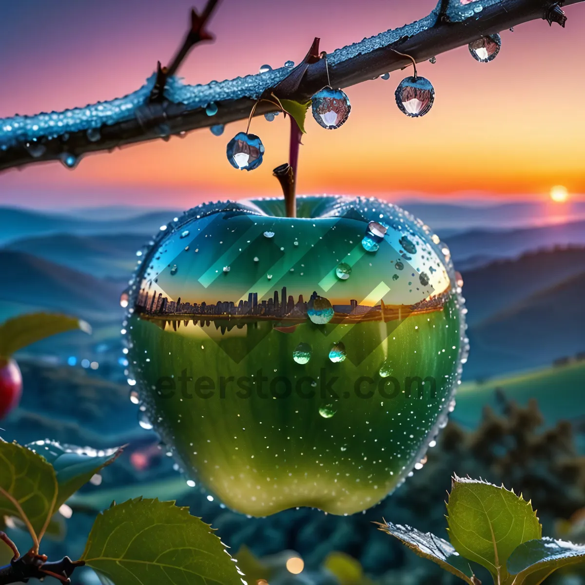 Picture of Festive Winter Apple Tree Decoration - Red Delicious