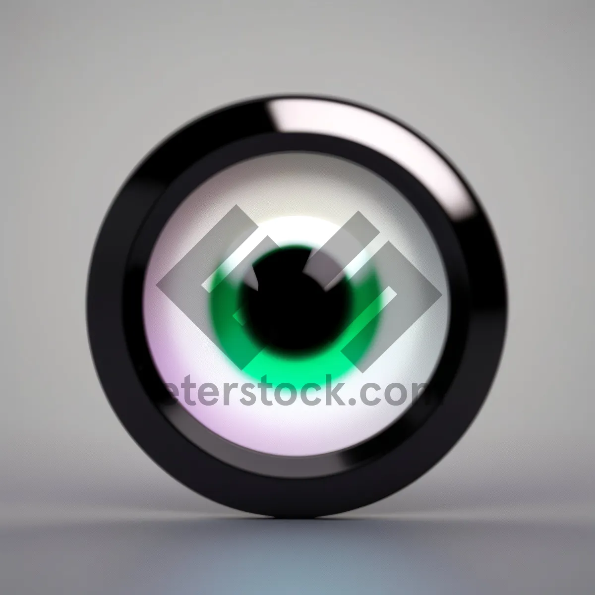 Picture of Shiny Black Circle Button with Reflection