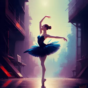 Dancing Beauty in Elegant Ballet Pose