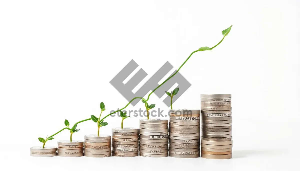 Picture of Money tree growth with coins and leaves