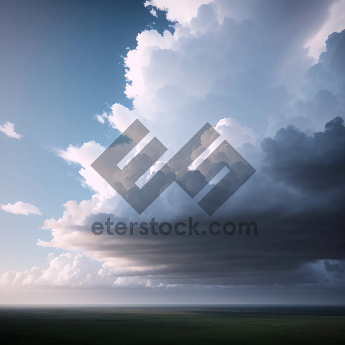 Picture of Vibrant Summer Sky with Fluffy Clouds