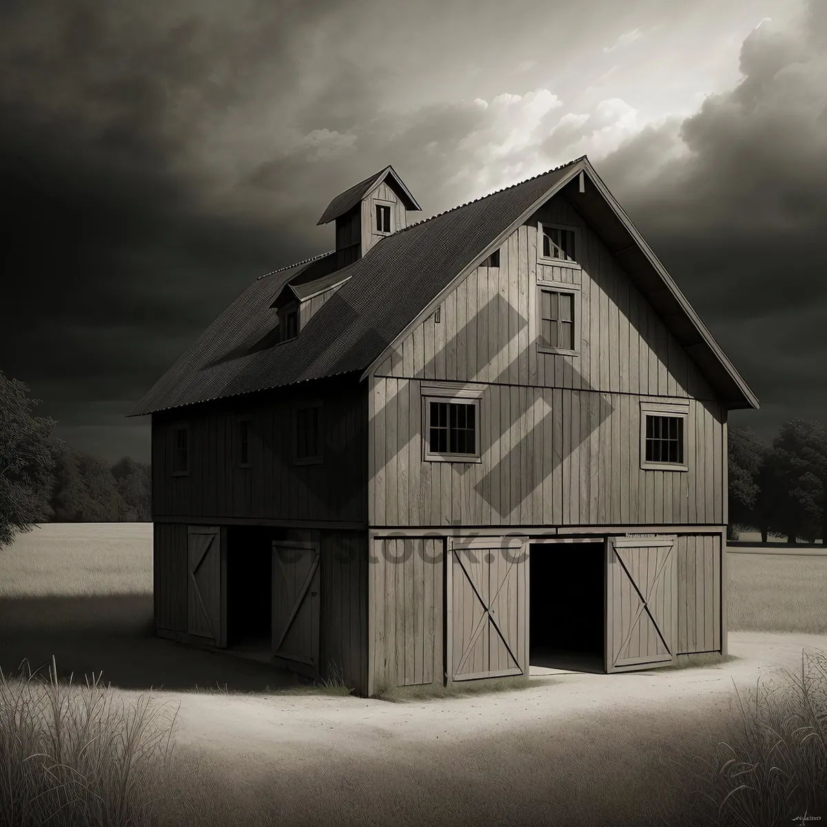 Picture of Rustic Farmstead Retreat nestled amongst tall trees.