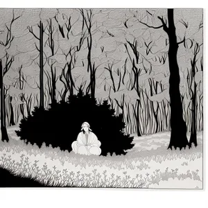 Frosty Winter Landscape Sketch