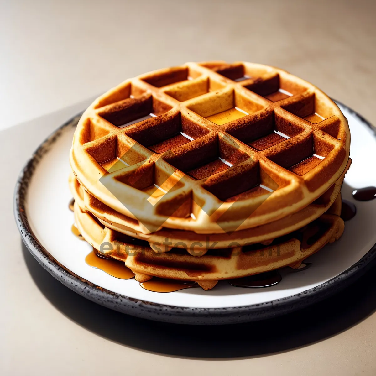 Picture of Delicious Chocolate Waffle Cake on Trivet Base