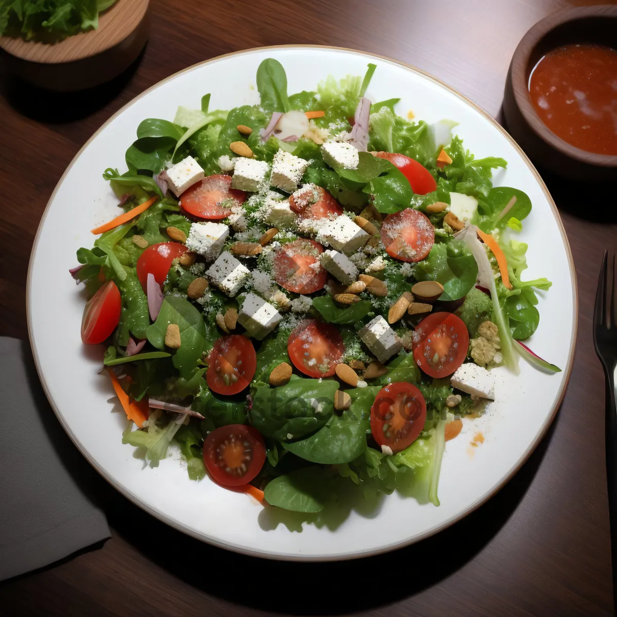 Picture of Gourmet Garden Salad with Grilled Meat and Veggies